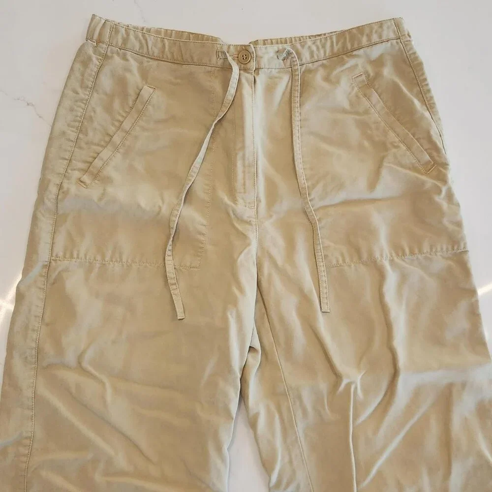 Liz Claiborne Livvy Sz M Women's Beige Tencel Lyocell Pockets Pants Neutral - Picture 4 of 10